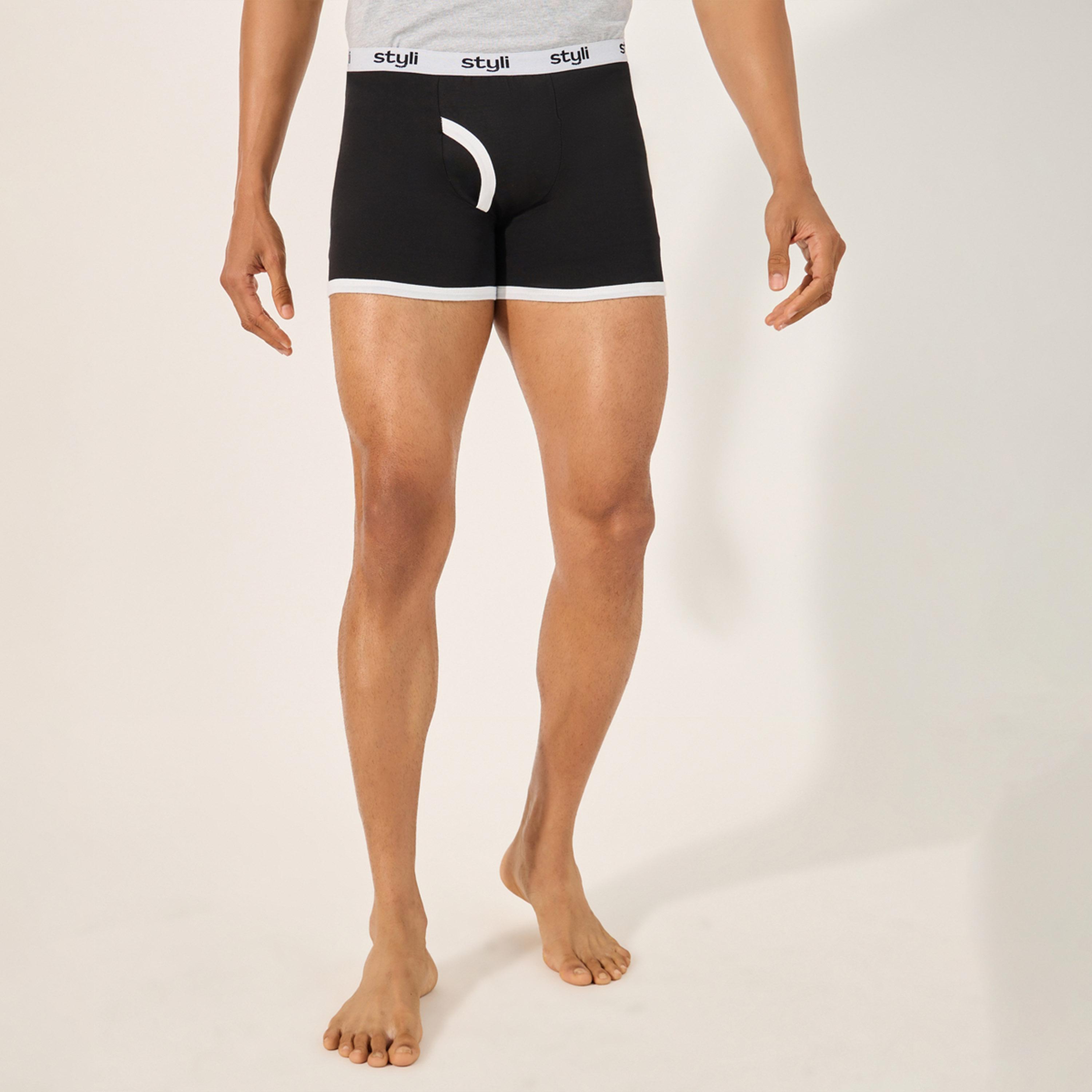 ستايلي - مجموعة من 3 قطع - سراويل داخلية طويلة من القطن المطاطي-men-clothing-innerwear-underwear-image-6