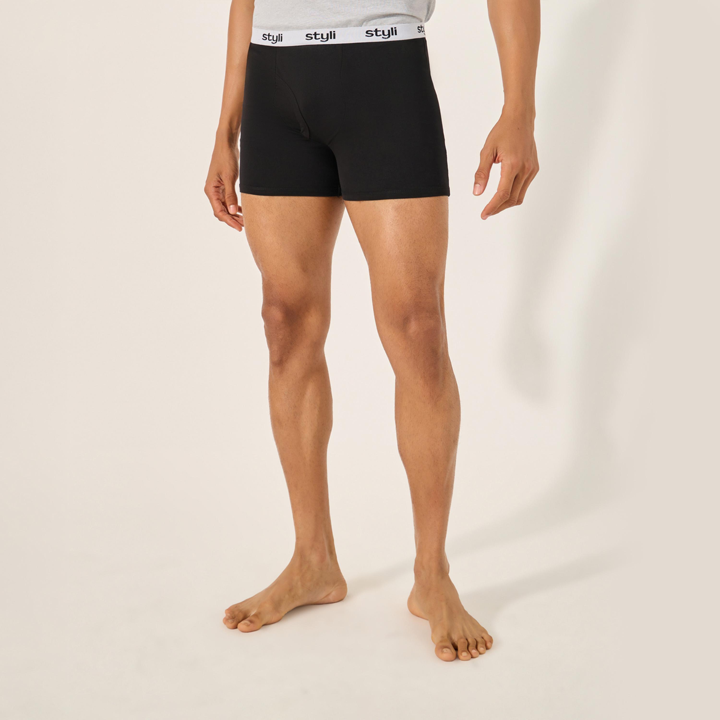 ستايلي - طقم من قطعتين - سروال داخلي طويل من القطن المطاطي-men-clothing-innerwear-underwear-image-2