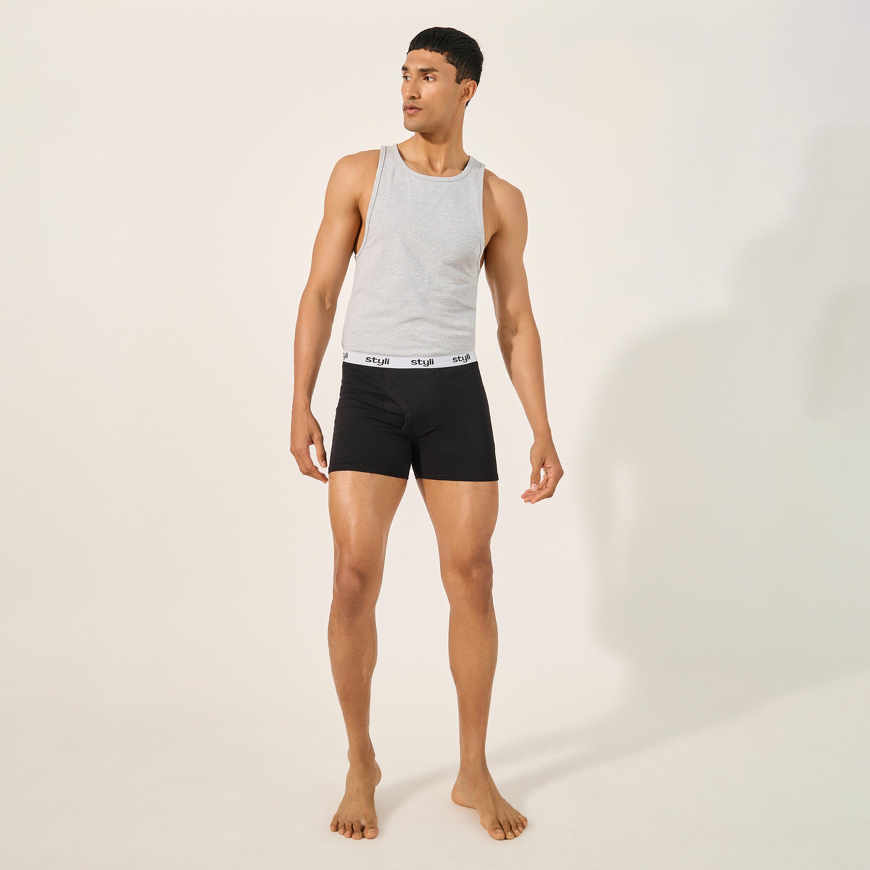 ستايلي - طقم من قطعتين - سروال داخلي طويل من القطن المطاطي-men-clothing-innerwear-underwear-image-3