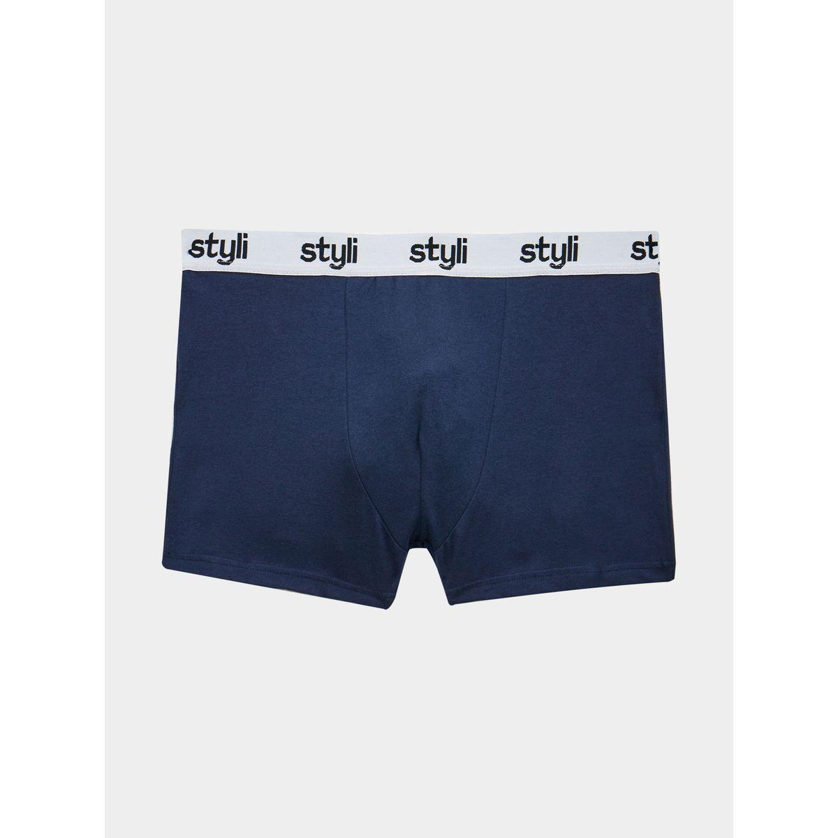 Styli Unwind Pack of 2 -  Cotton Stretch  Branded Elastic Solid Trunks-men-clothing-innerwear-underwear-image-3
