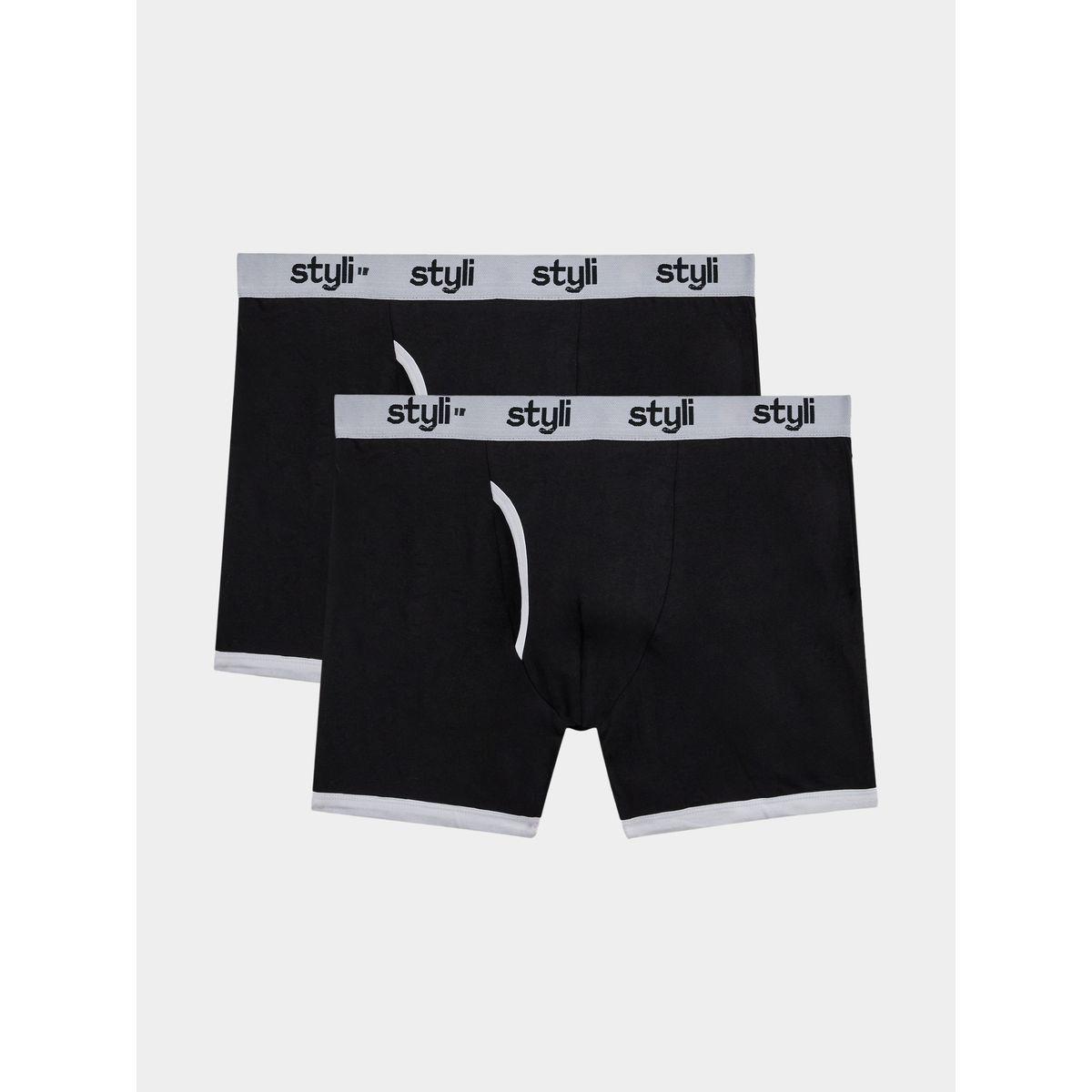 Styli Unwind Pack of 2 - Cotton Stretch Long Trunks-men-clothing-innerwear-underwear-image-1