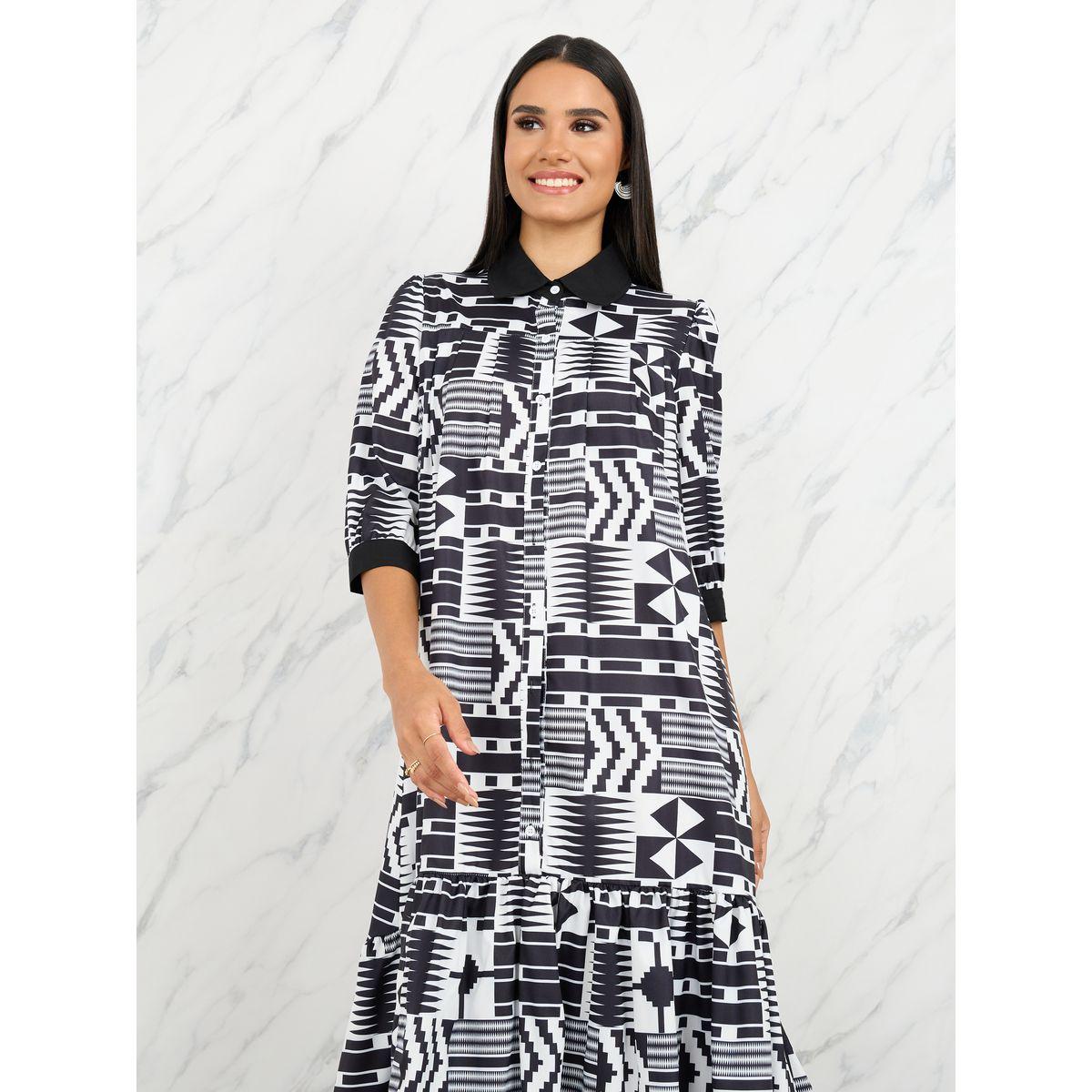 فستان ميدي بحافة غير متماثلة الطول-women-clothing-dresses-image-2