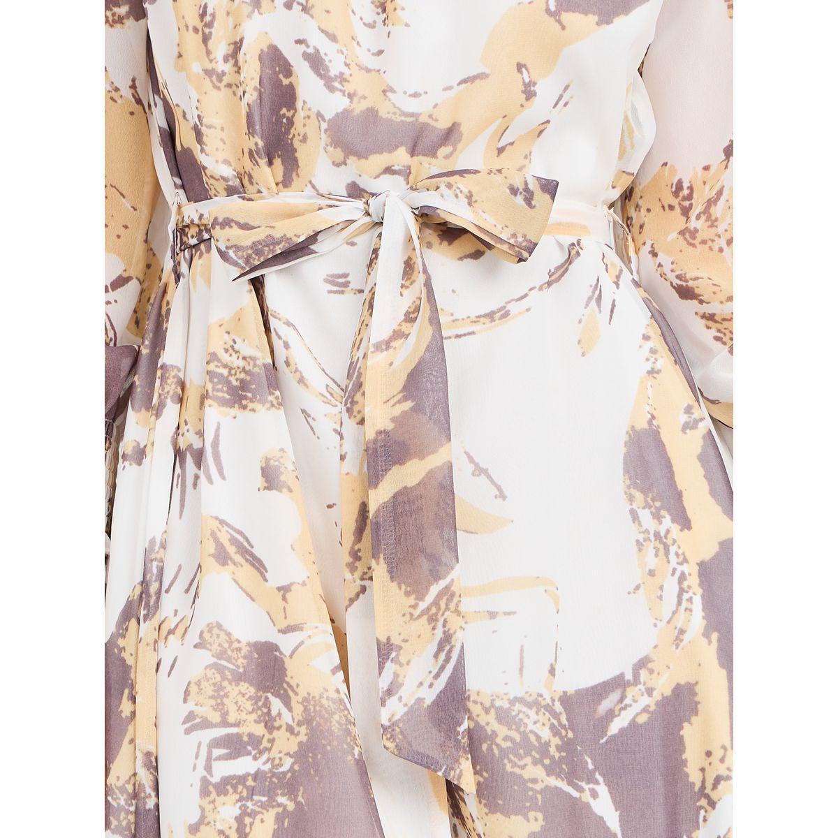 Styli Shirred Detail Chiffon A-Line Midi Dress-women-clothing-dresses-image-3