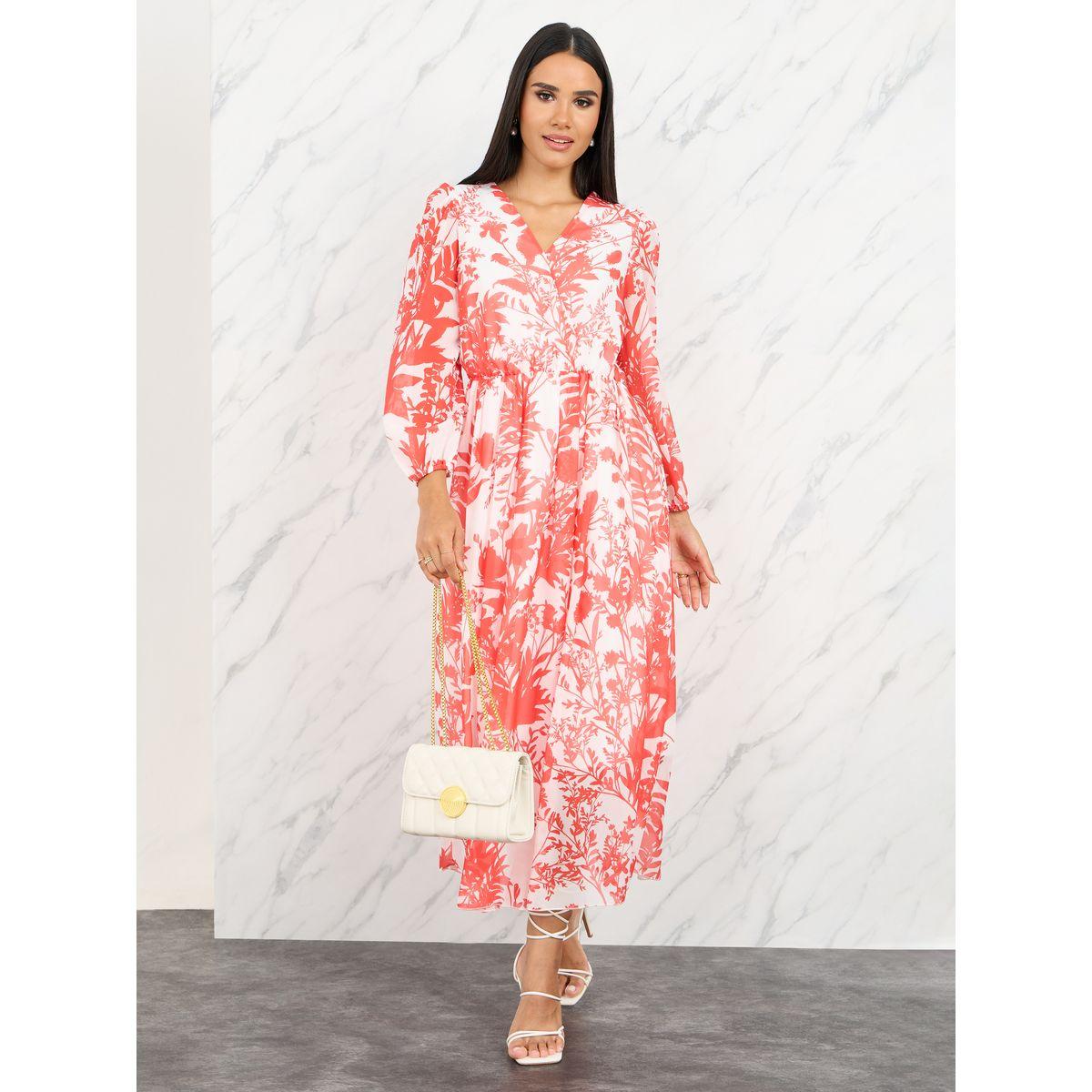 Styli Floral Print Chiffon A-Line Midi Dress-women-clothing-dresses-image-1