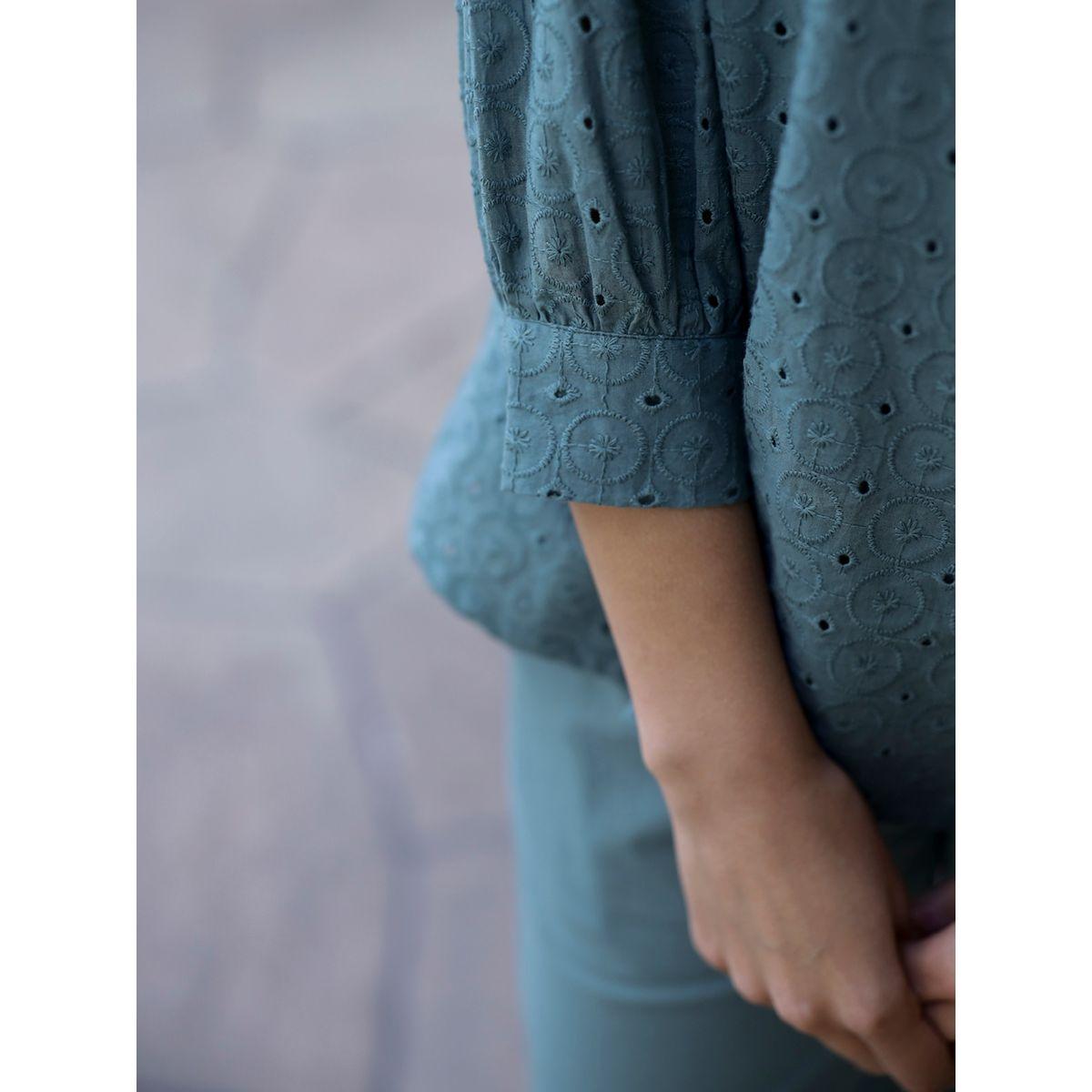 طقم منسق من بنطال مع بلوزة بنمط لف سانسكريتي هومز × ستايلي-women-clothing-coordsets-image-7
