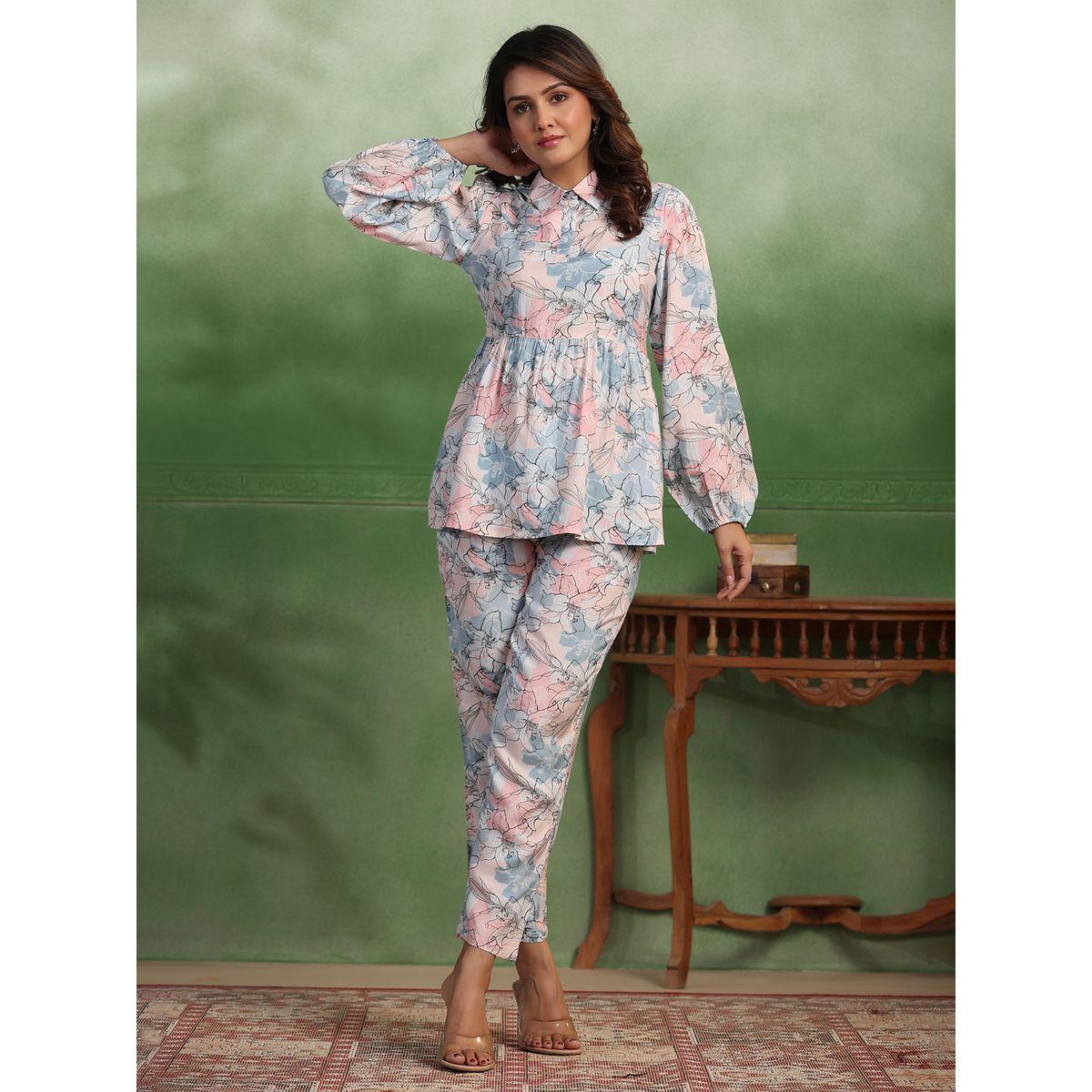 Sanskrutihomes X Styli  All Over Floral Print Top & Pants Co-Ord-women-clothing-coordsets-image-2