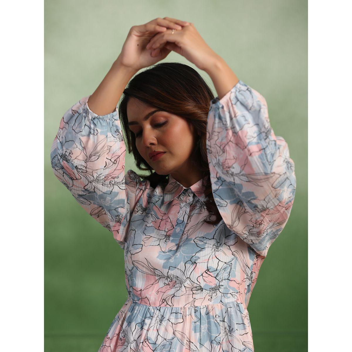طقم منسق من بنطال واسع مع بلوزمطبعة بزهور سانسكريتي هومز × ستايلي-women-clothing-coordsets-image-6