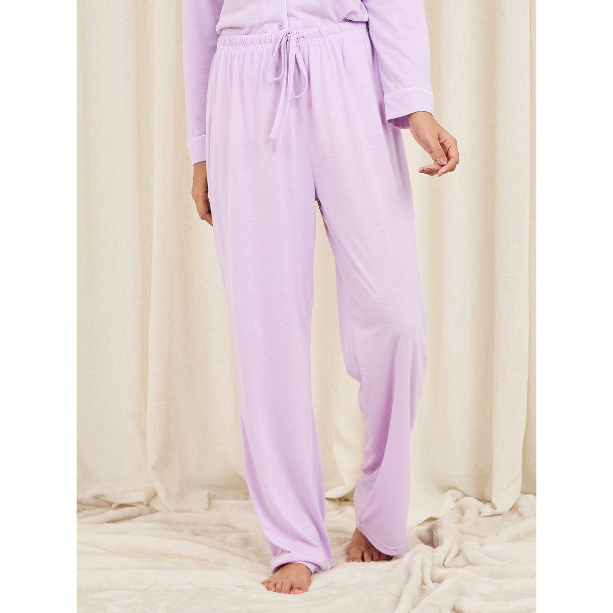 Styli Unwind Floral Print Contrast Piped Detail Shirt and Pyjama Set-women-clothing-nightwear-pyjamas-longsets-image-6