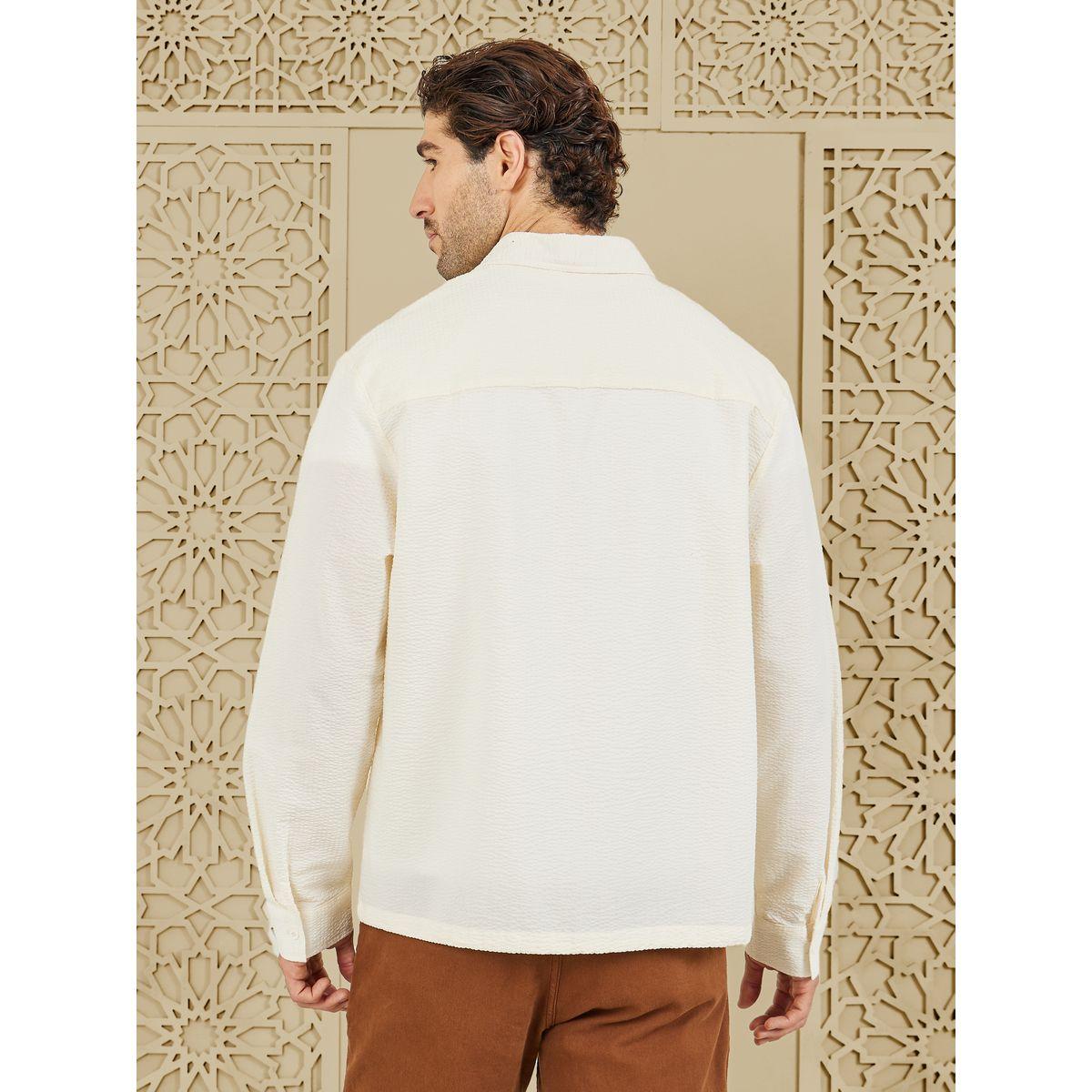 Styli Limited Oversized Textured Shirt with Adjustable Drawcord Hem-men-clothing-shirts-image-6