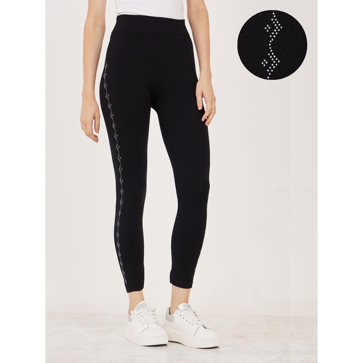 ليقنز بتفاصيل جانبية مرصعة بالاحجار وبلا درزات-women-clothing-bottoms-leggings-image-1