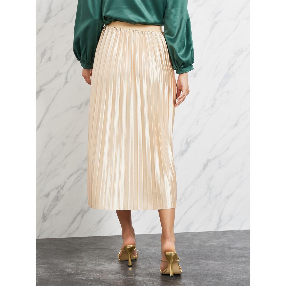 Styli Satin Elastic Waistband Pleated Midi Skirt-women-clothing-bottoms-skirts-image-4