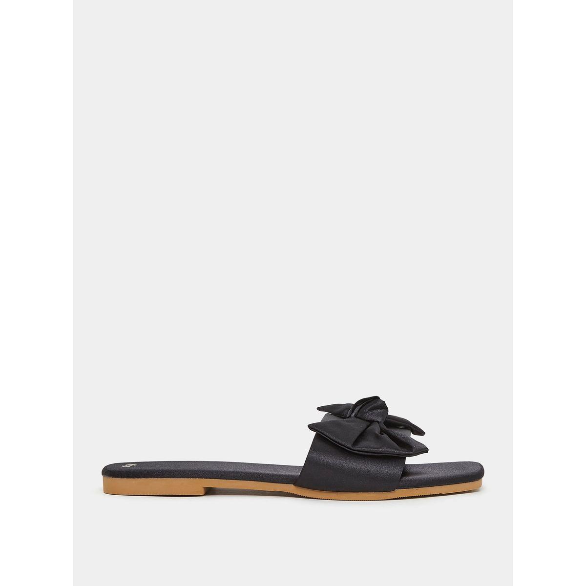 Styli Bow Accent Slip On Flat Sandals-women-shoes-flipflopsandslides-image-2