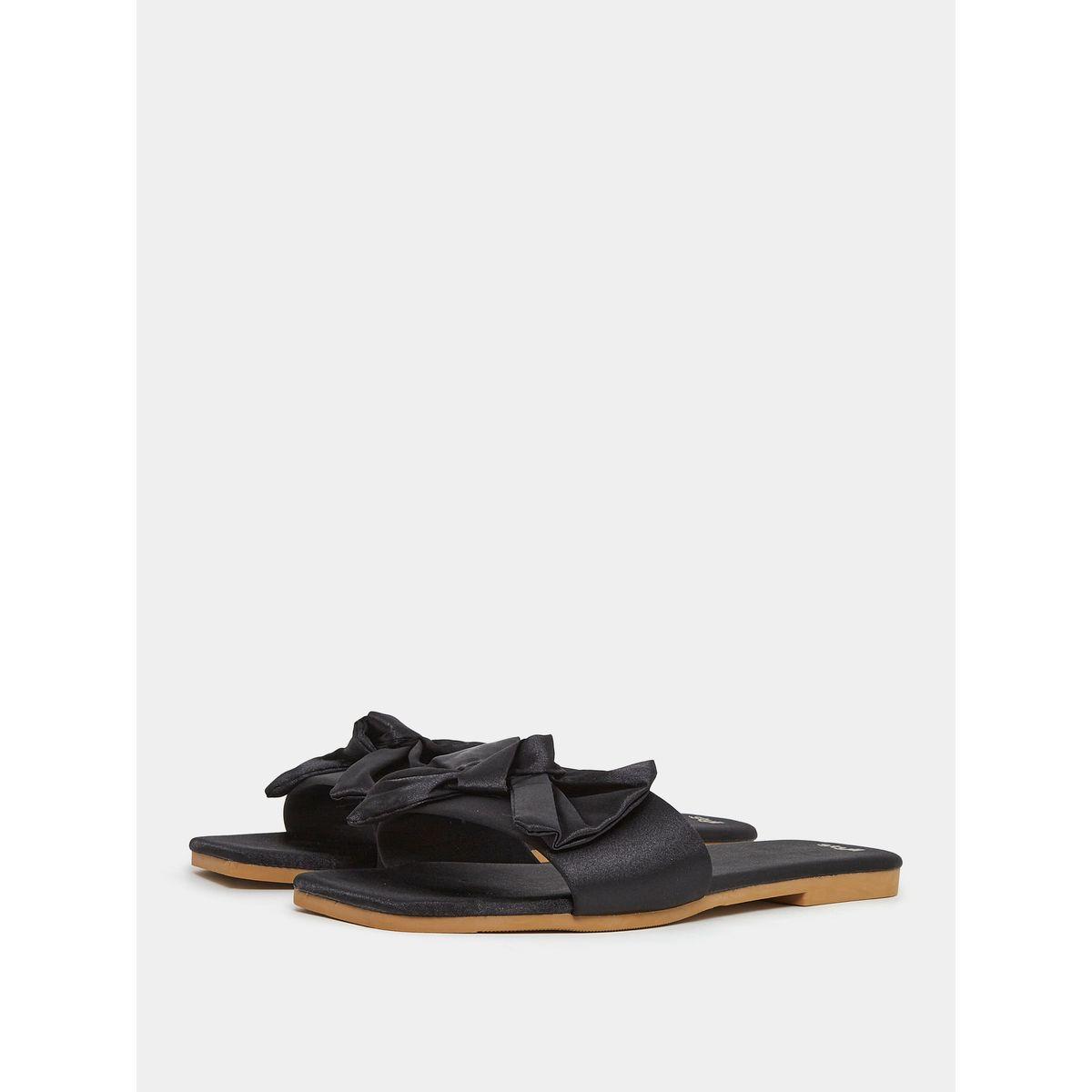 Styli Bow Accent Slip On Flat Sandals-women-shoes-flipflopsandslides-image-3