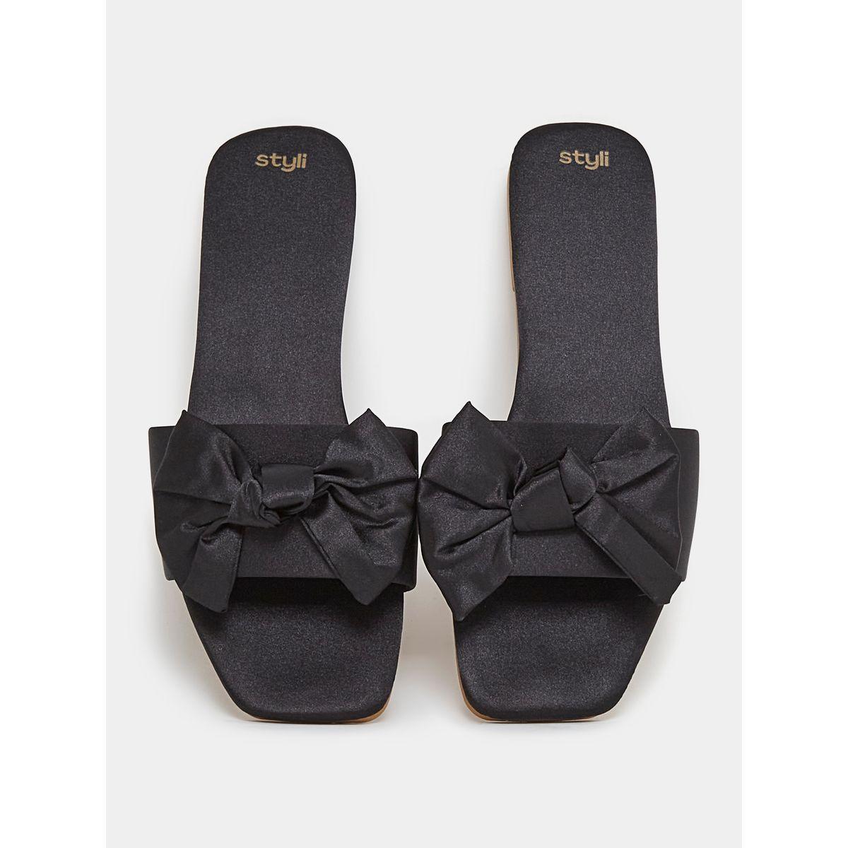 Styli Bow Accent Slip On Flat Sandals-women-shoes-flipflopsandslides-image-6