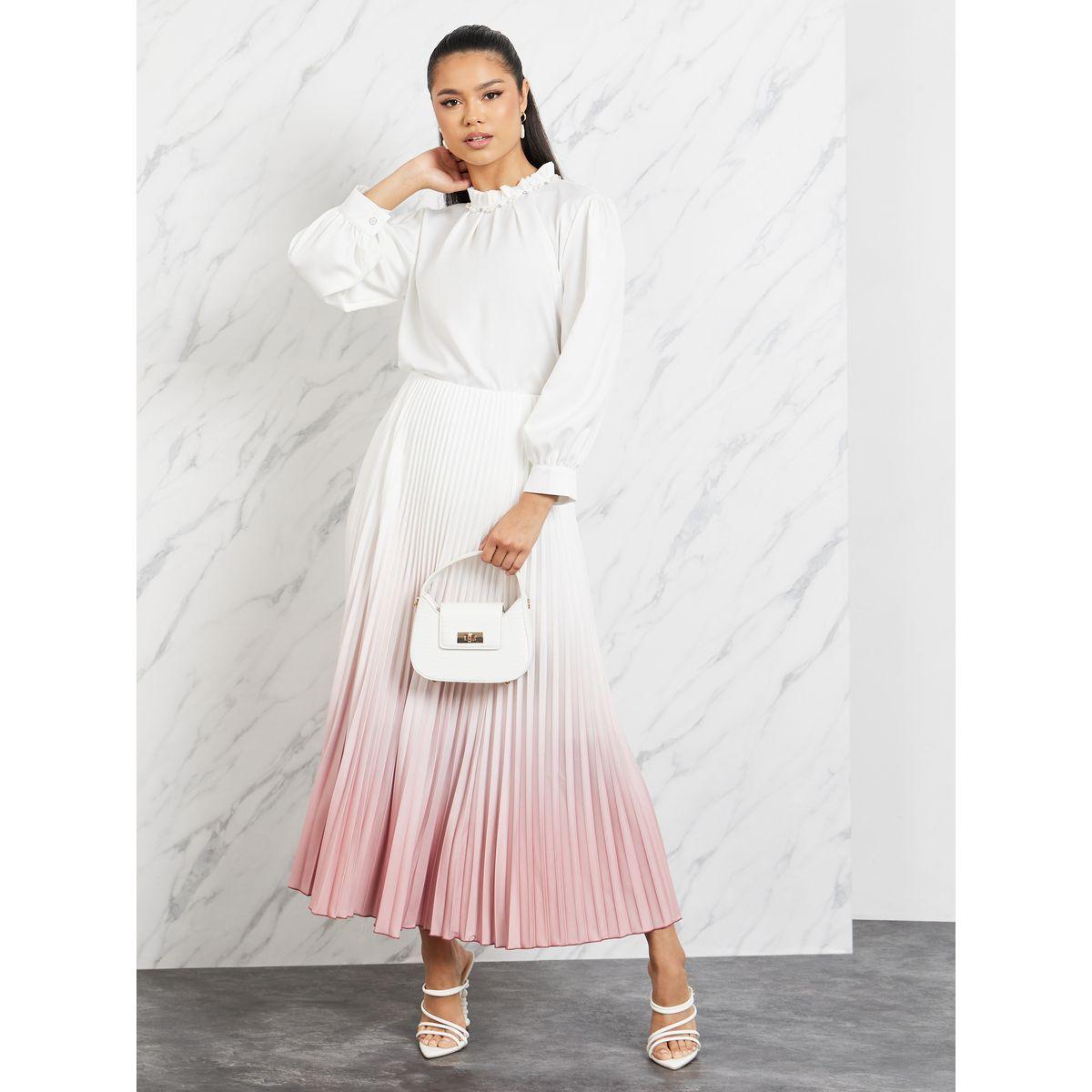 Styli Ombre Pleated Maxi Skirt-women-clothing-bottoms-skirts-image-2