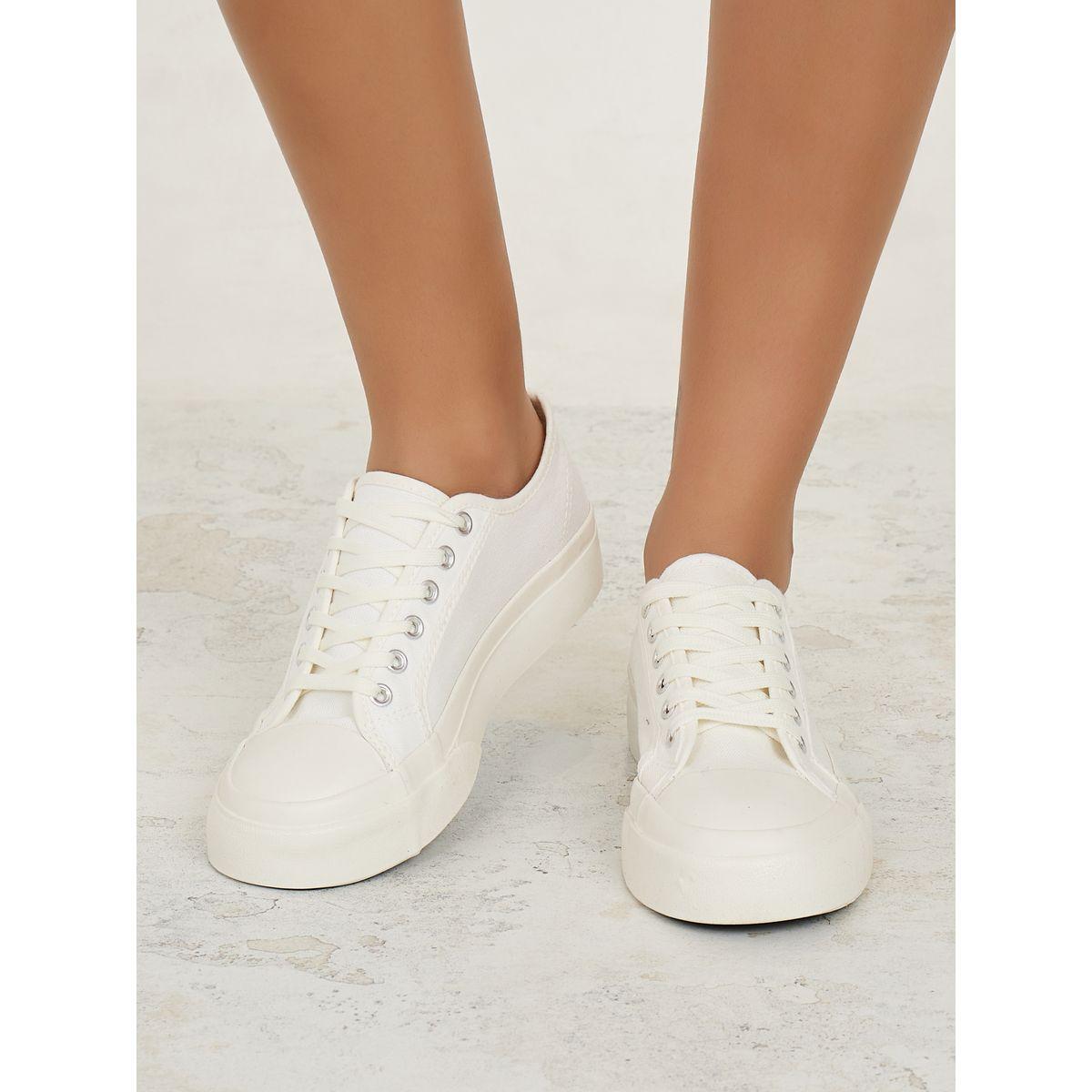 Styli Solid Lace Up Sneakers-women-shoes-sneakers-image-1
