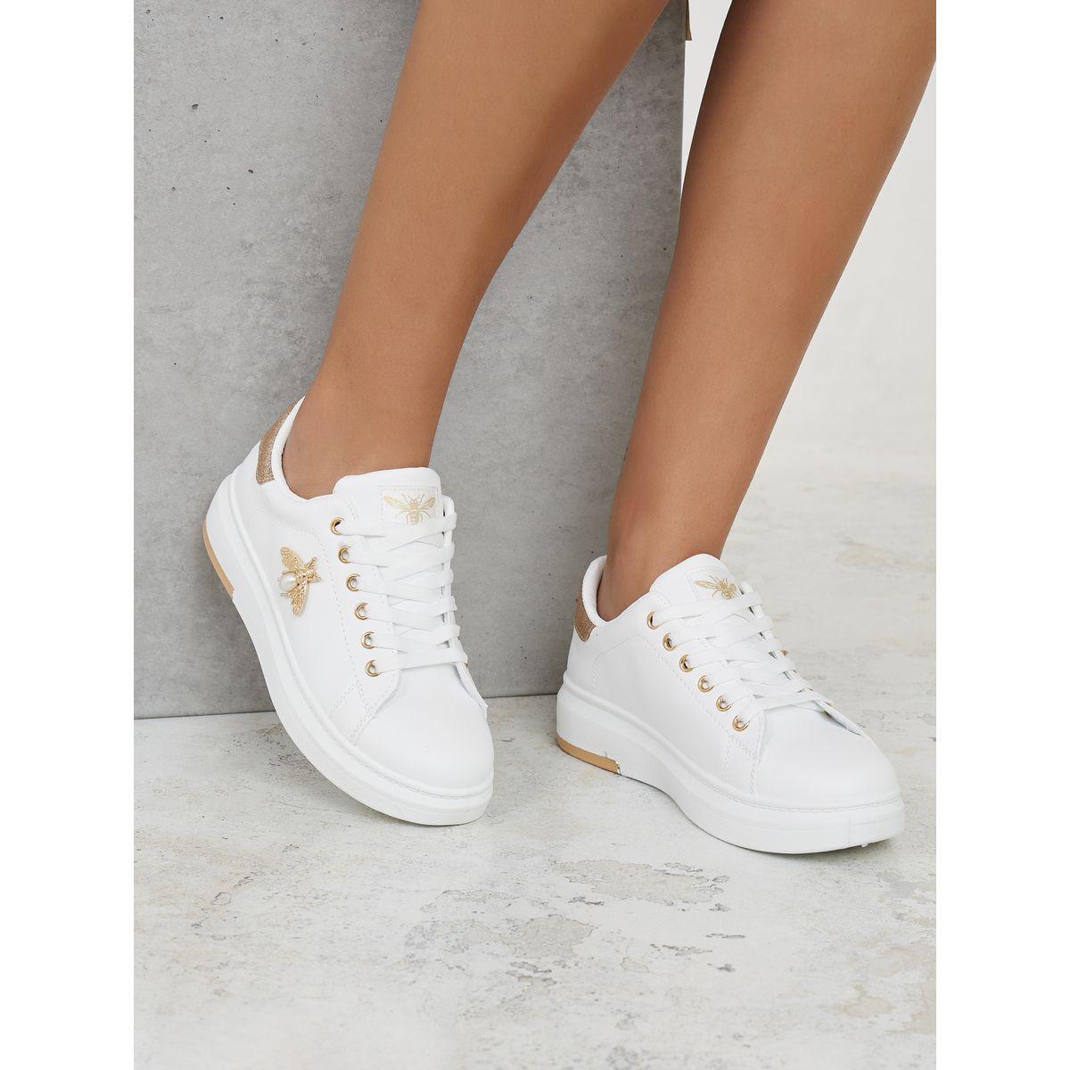 Styli Metal Butterfly Accent Lace Up Sneakers-women-shoes-sneakers-image-1