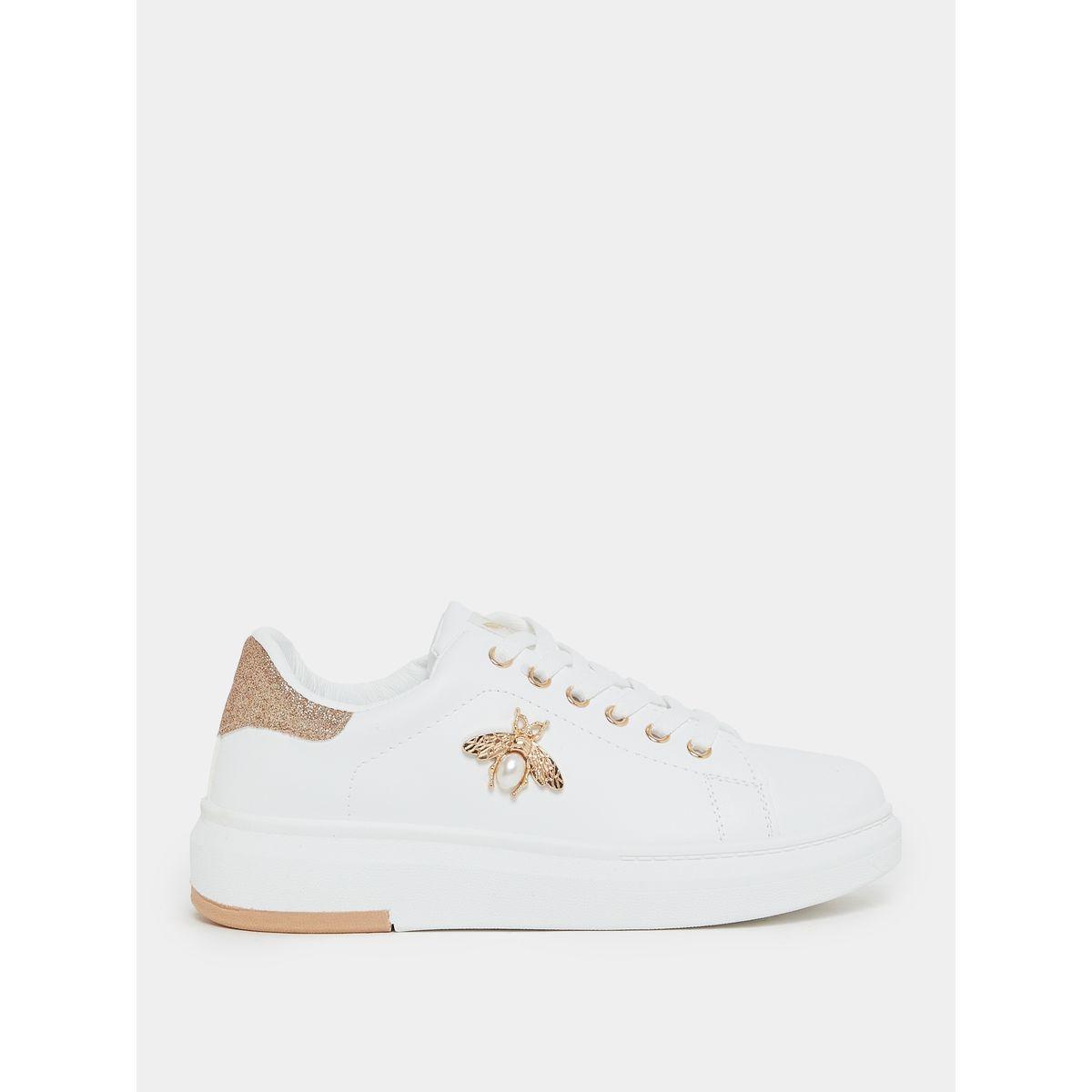 Styli Metal Butterfly Accent Lace Up Sneakers-women-shoes-sneakers-image-2