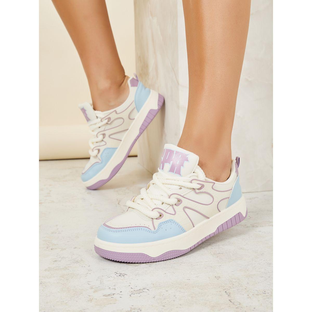 Styli Colorblock Lace Up Sneakers-women-shoes-sneakers-image-1