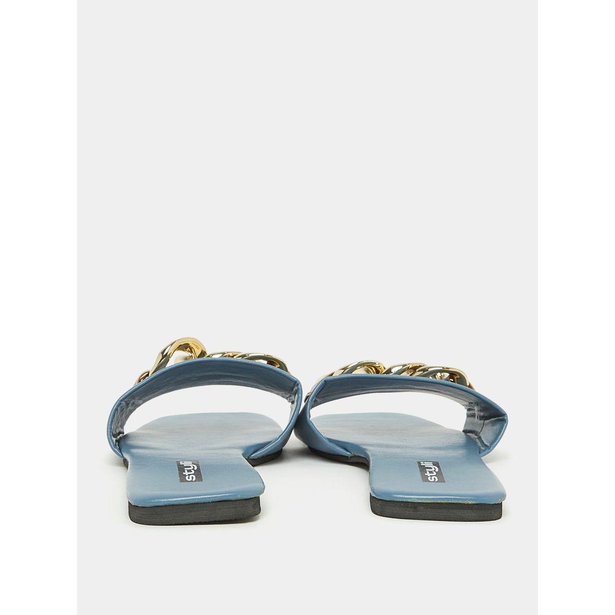 صندل فلات مزين بحلية معدنية-women-shoes-sandals-flats-image-5