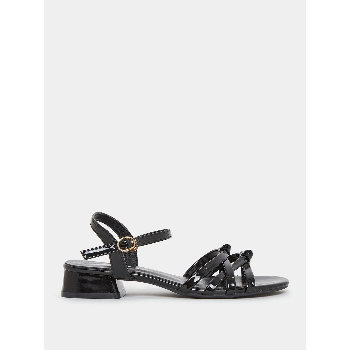 Styli Ankle Strap Cross Strap Low Heel Sandals-women-shoes-heels-image-2