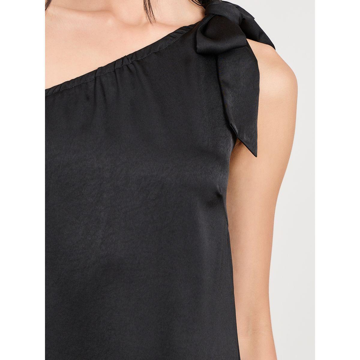 Styli Tie Up One Shoulder Sleeves Satin Maxi Dress-women-clothing-dresses-image-3