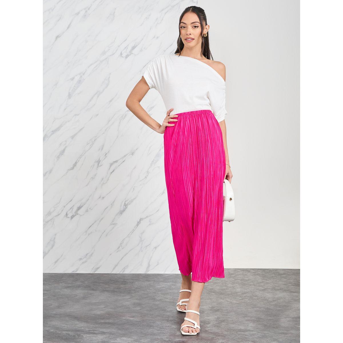 Styli Pleated Satin Midi Skirt-women-clothing-bottoms-skirts-image-2