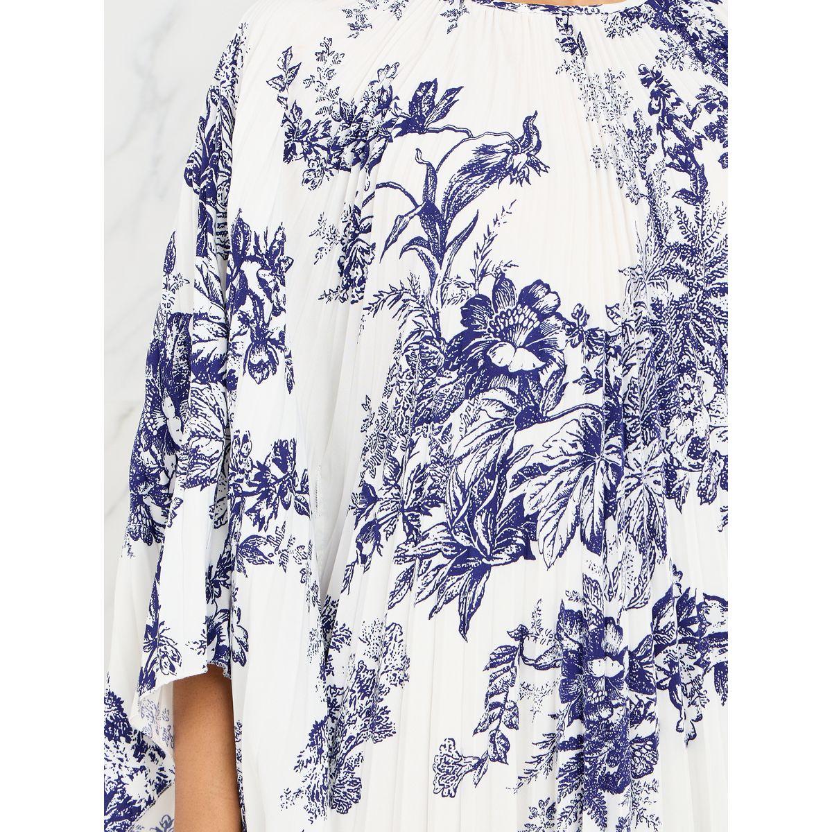 فستان ميدي بطبعة زهور واكمام وطواطية-women-clothing-dresses-image-3