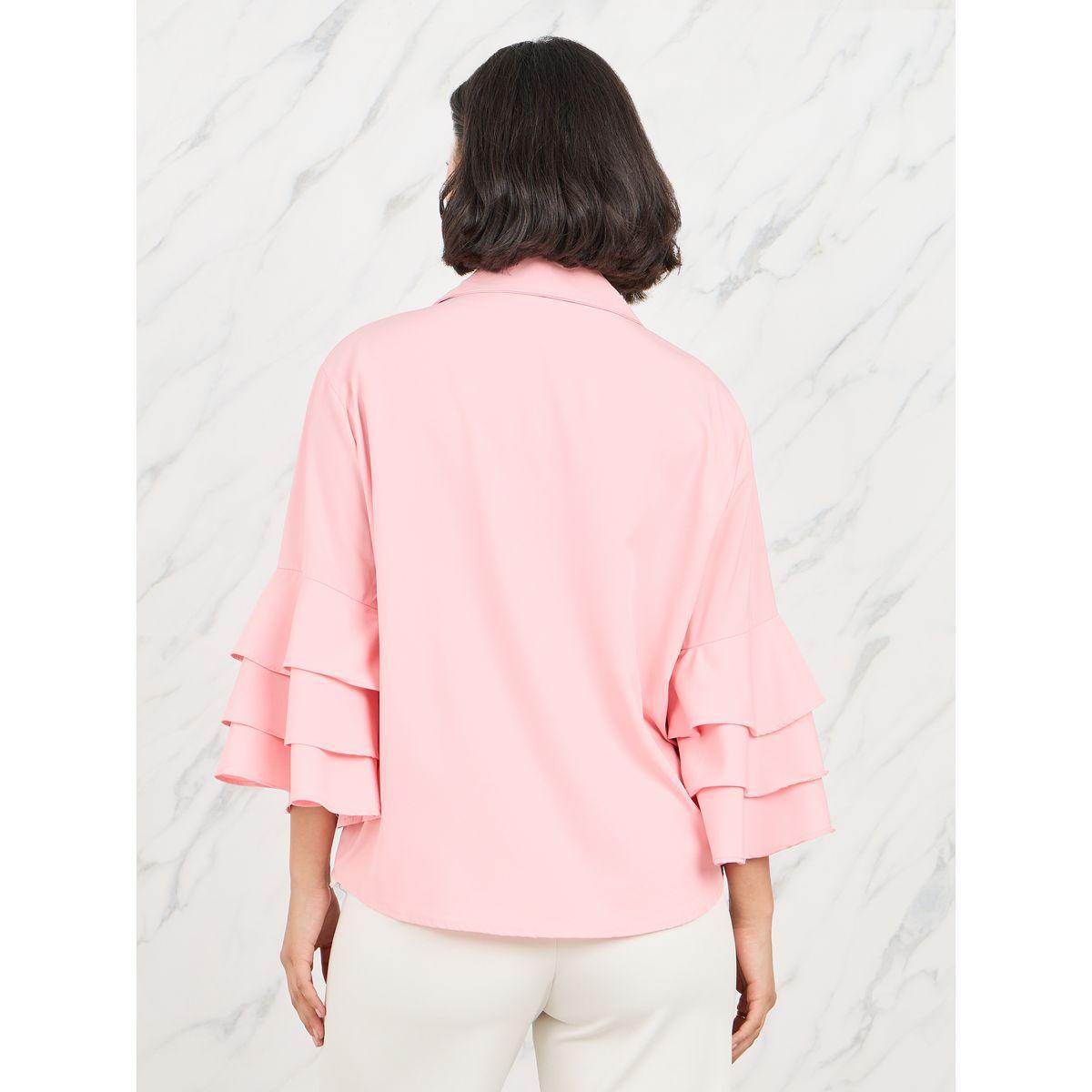 Styli Ruffle Layer Sleeves Regular Fit Shirt-women-clothing-shirtsandblouses-shirts-image-5