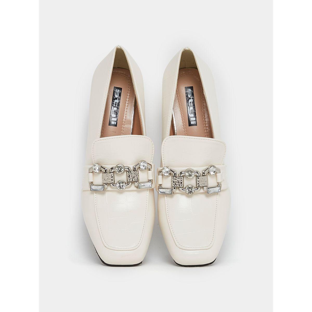Styli Metal Chain Accent Slip On Block Heel Sandals-women-shoes-heels-image-6