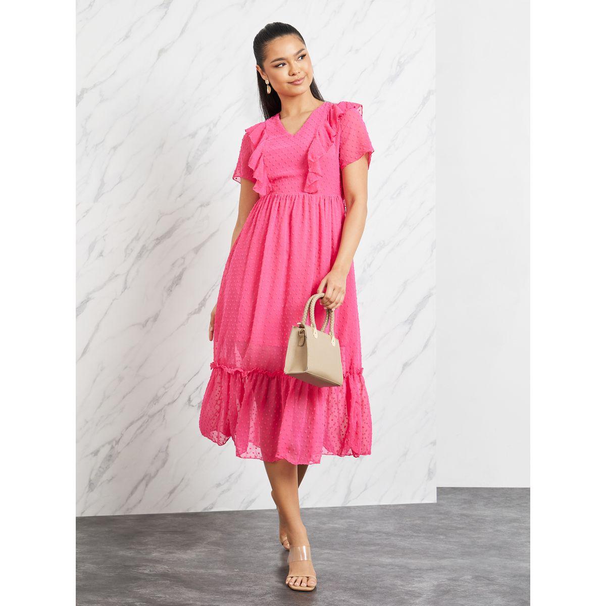 فستان ميدي بتفاصيل كشكش-women-clothing-dresses-image-2
