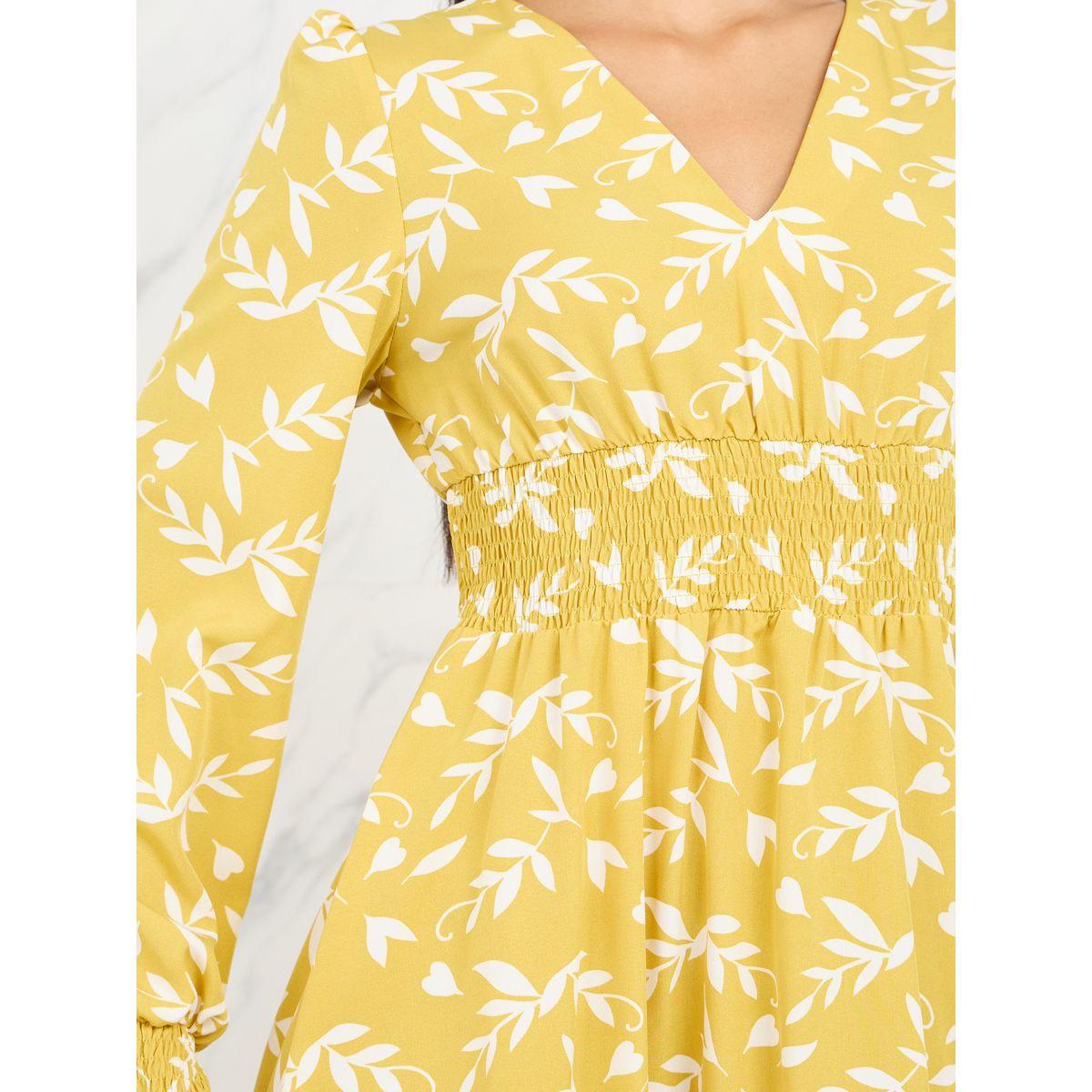 فستان ميدي مطبع بزهور مع اكمام باساور-women-clothing-dresses-image-3