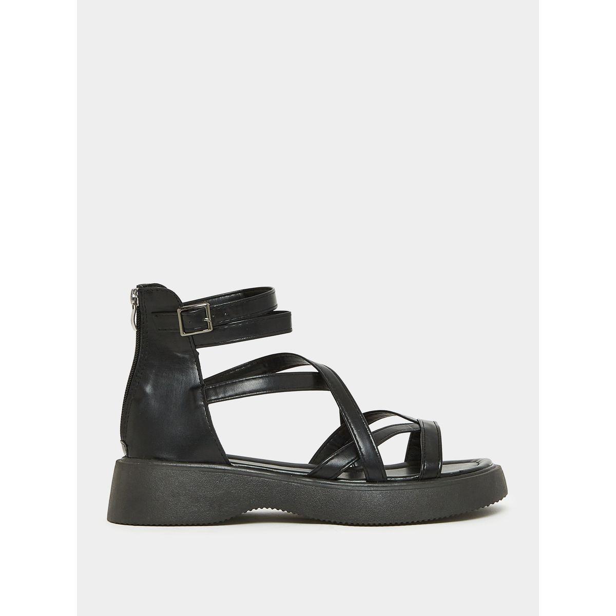 صندل بكعب ويدج مع سيور كروس وإبزيم غلق-women-shoes-heels-image-2