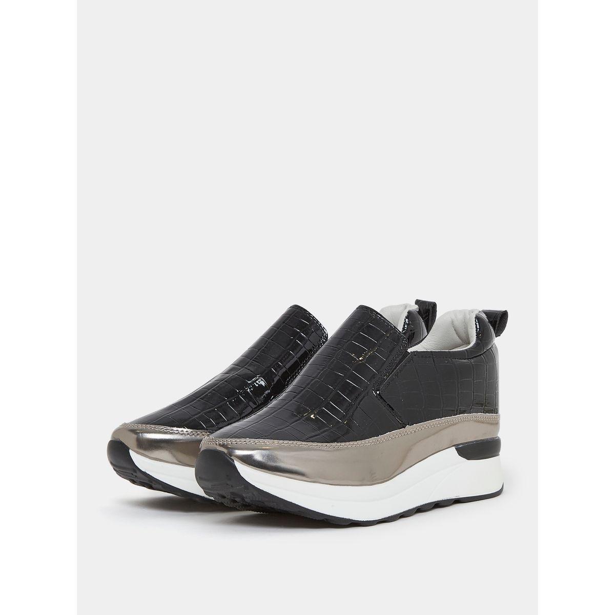 Styli Textured Leather Look Slip On Shoes-women-shoes-sneakers-image-2