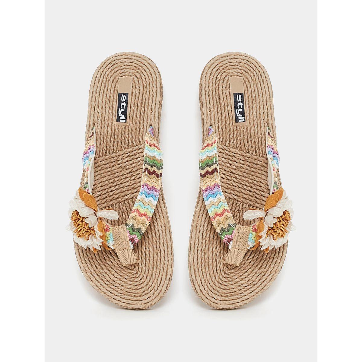 Styli Sunflower Applique Slip On Flip Flops-women-shoes-flipflopsandslides-image-6