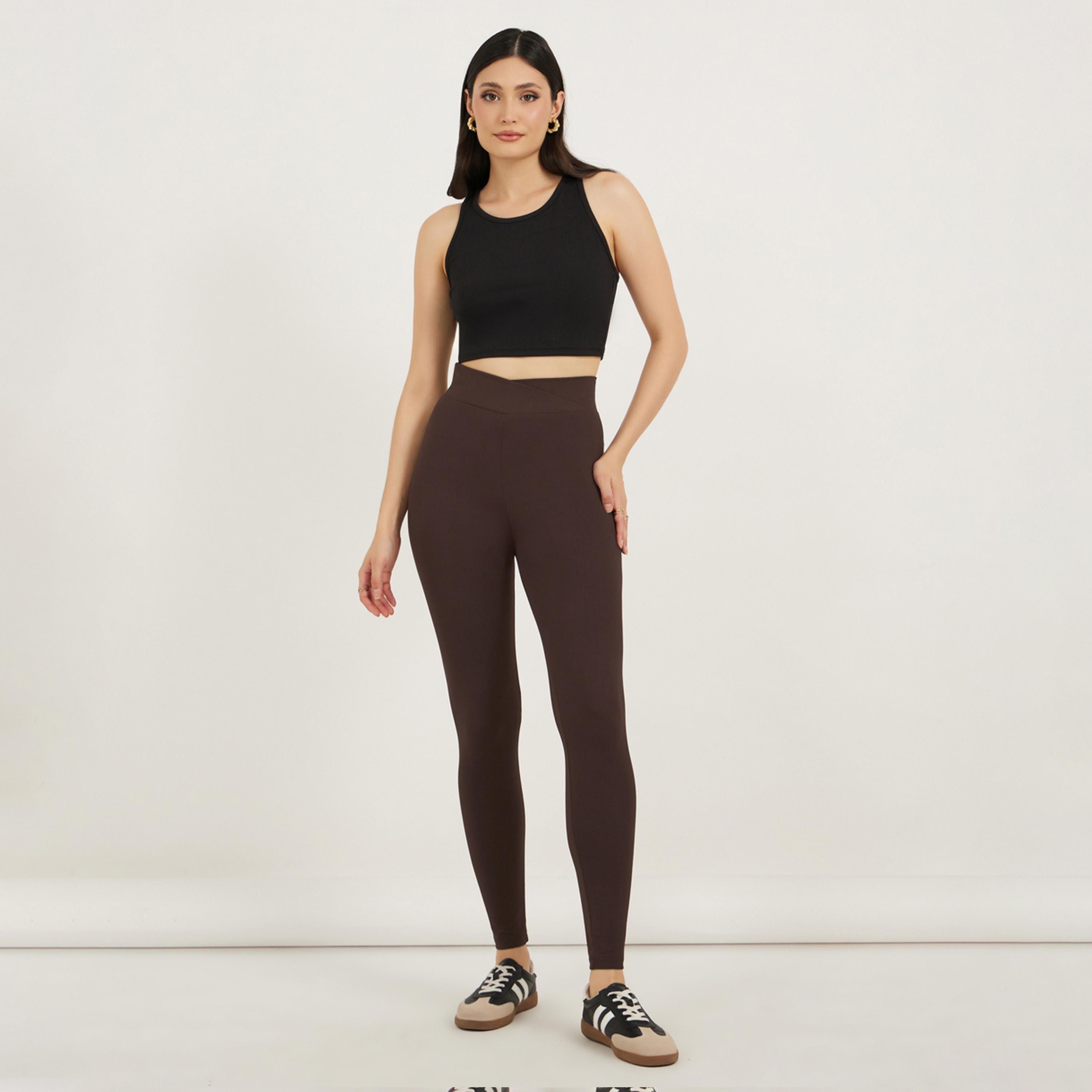 ستايلي - فيزون بطول الكاحل بحزام خصر متقاطع-women-clothing-sportswearandactivewear-bottoms-image-1