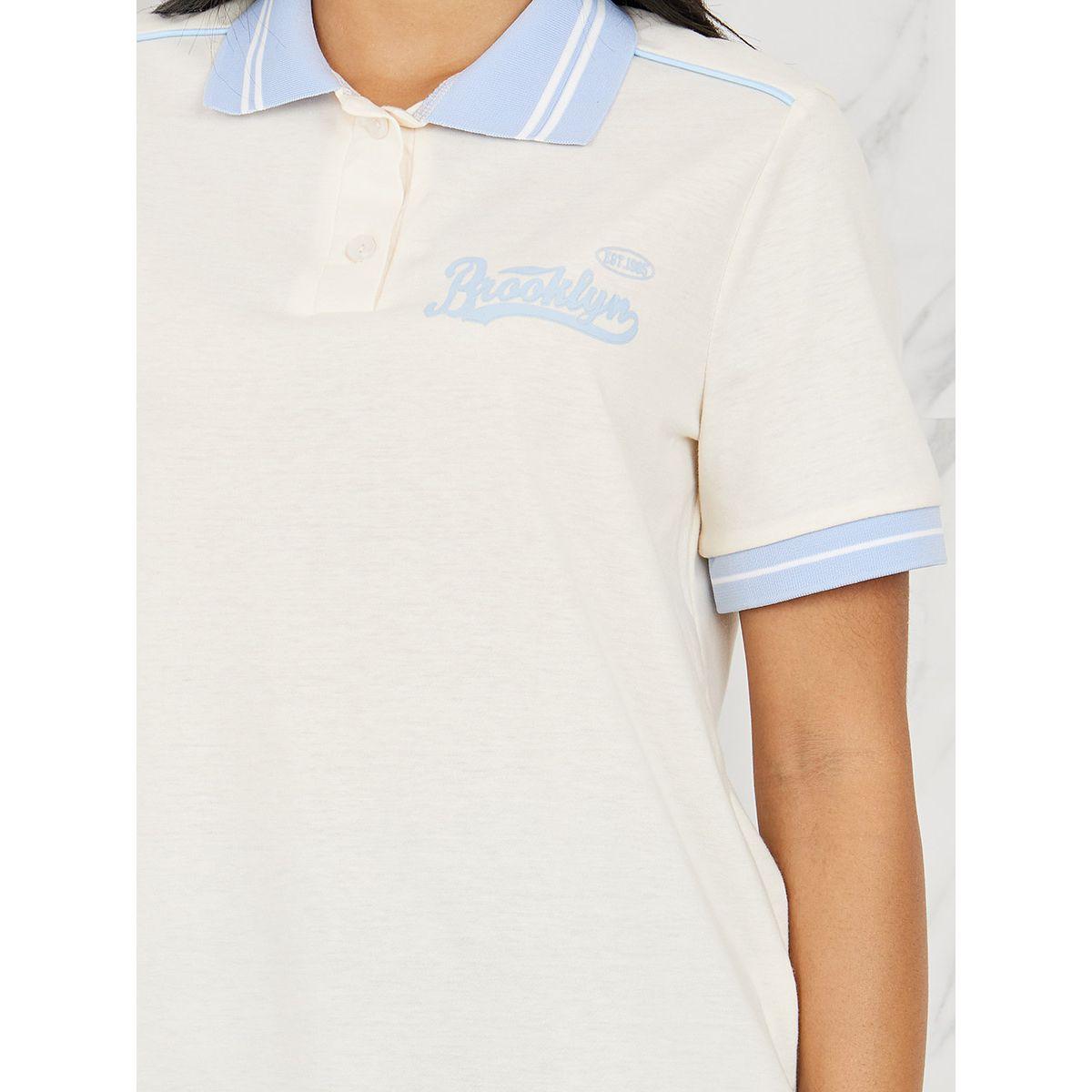 Styli Brooklyn Embroidered Contrast Trim Polo-women-clothing-tshirts-image-3