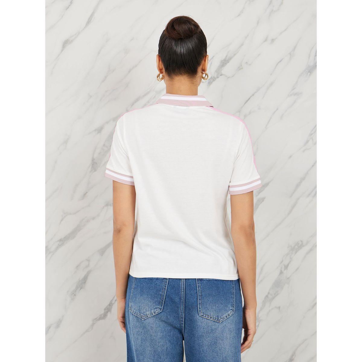 Styli Regular Fit California Print Contrast Trim Polo  T-shirt-women-clothing-tshirts-image-4