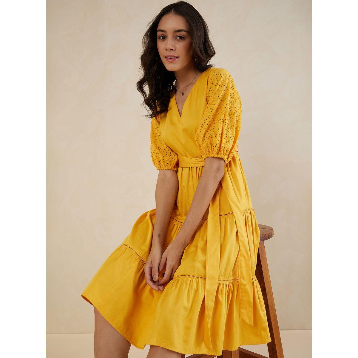 فستان ميدي بكسرات وحزام خصر فِميلا × ستايلي-women-clothing-dresses-image-7