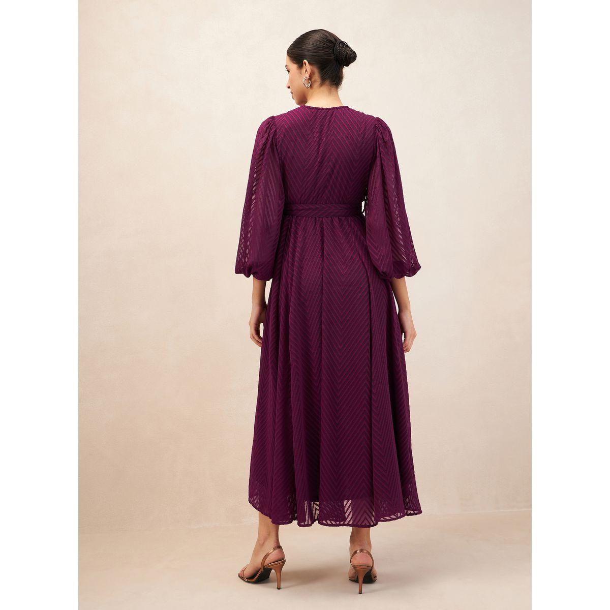 فستان طويل بحافة واسعة ونمط لف فِميلا × ستايلي-women-clothing-dresses-image-4