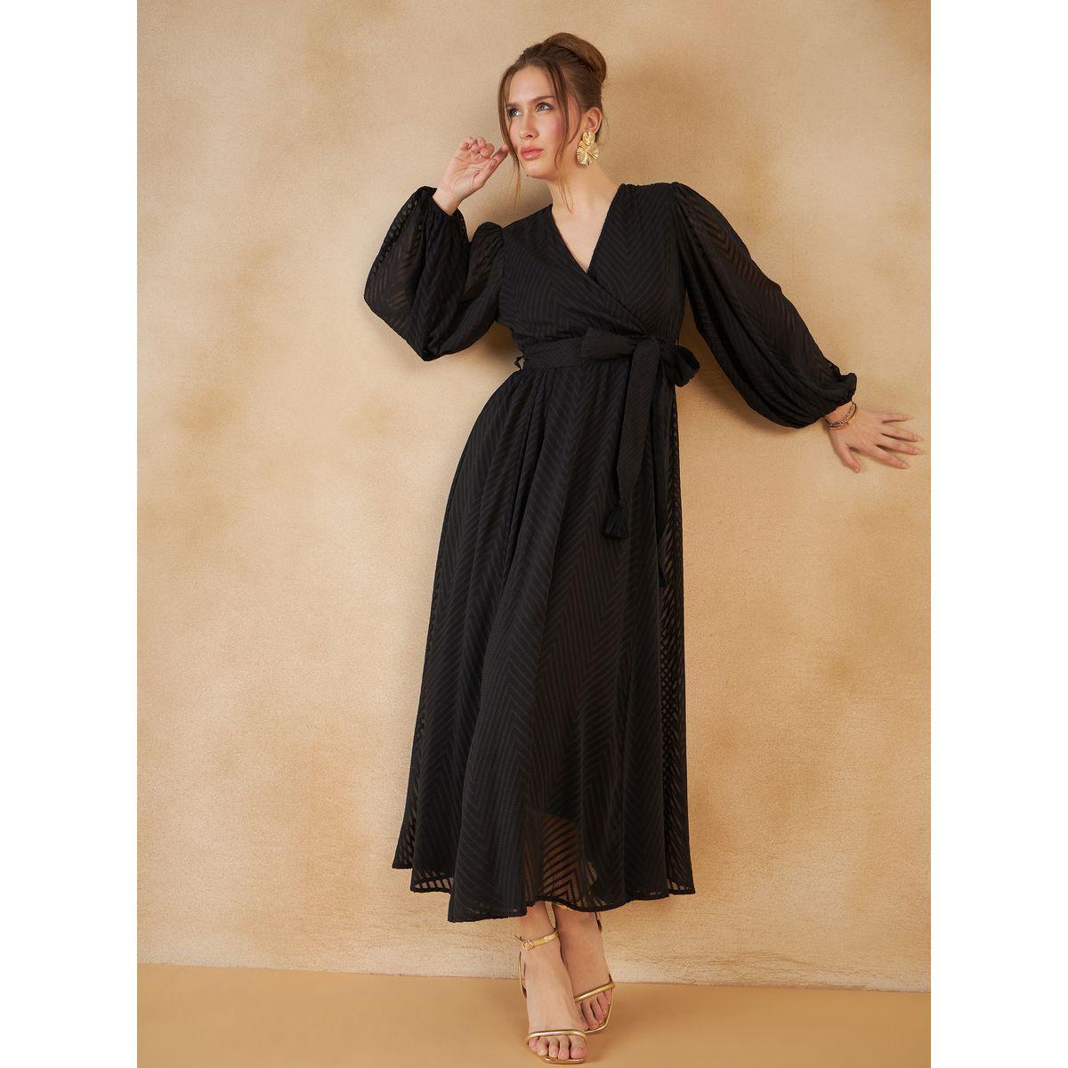 Femmella X Styli  Dobby Zig Zag Texture A-Line Maxi Dress-women-clothing-dresses-image-6