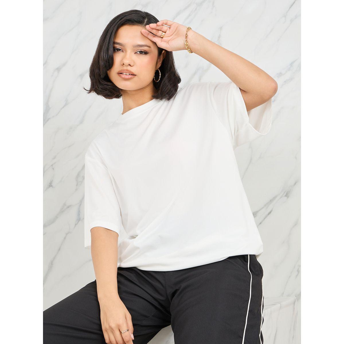 Styli Oversized Solid Longline T-Shirt-women-clothing-tshirts-image-1
