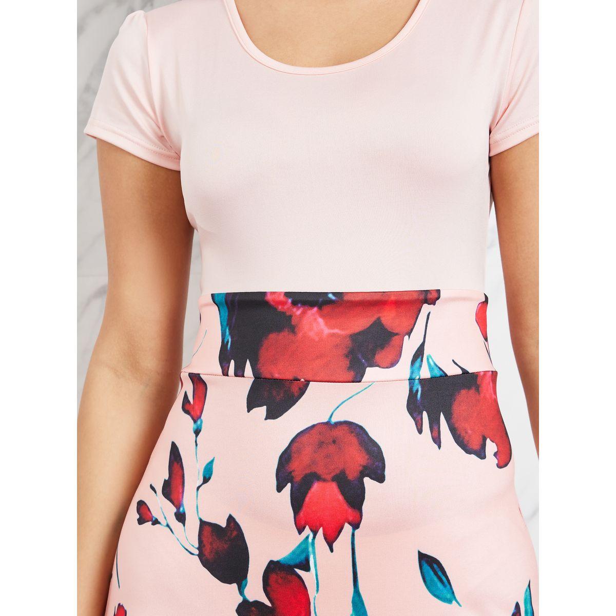 Styli Floral Print Knit Shift Midi Dress-women-clothing-dresses-image-3