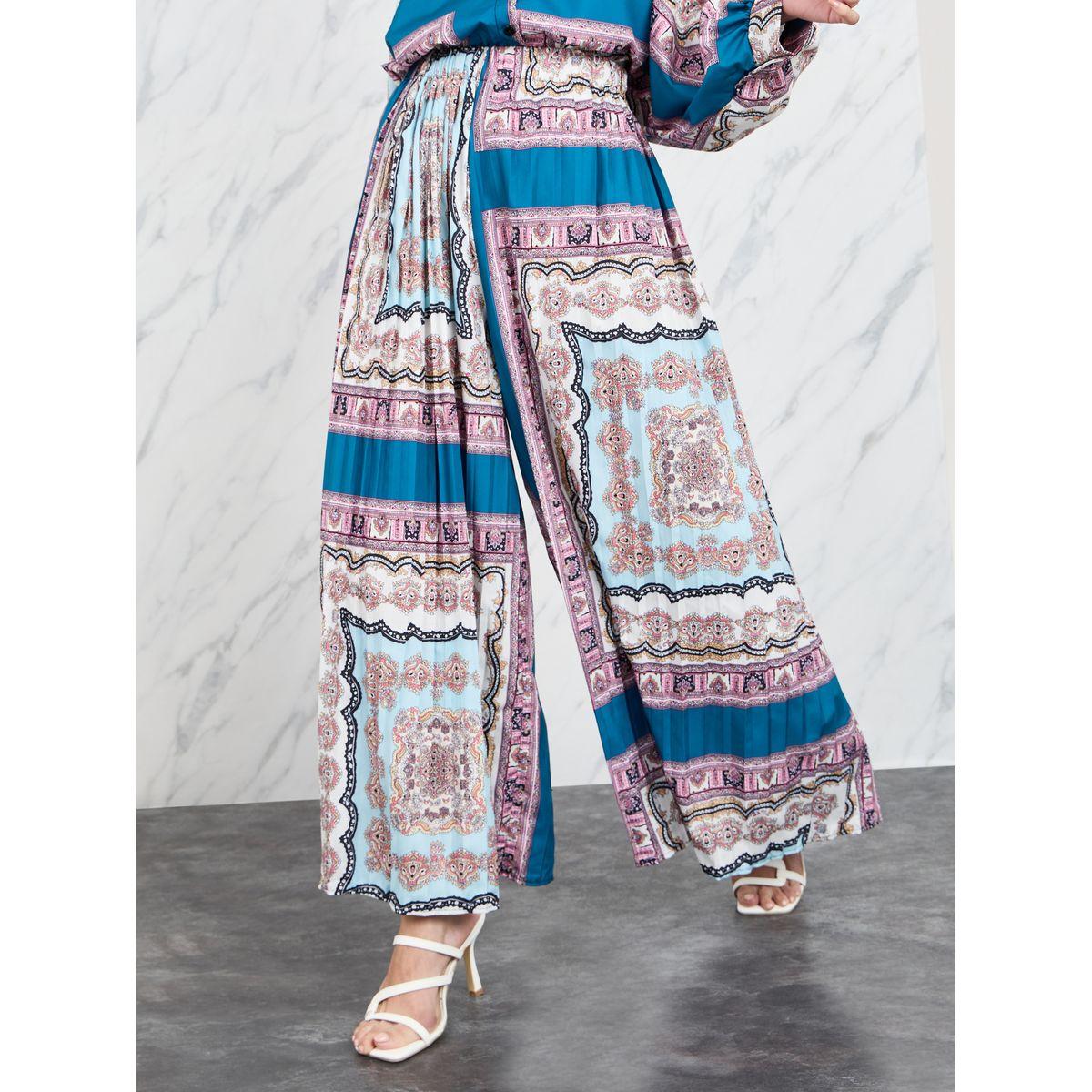 Styli All Over Print Shirt & Pleated Pants Co-Ord-women-clothing-coordsets-image-6