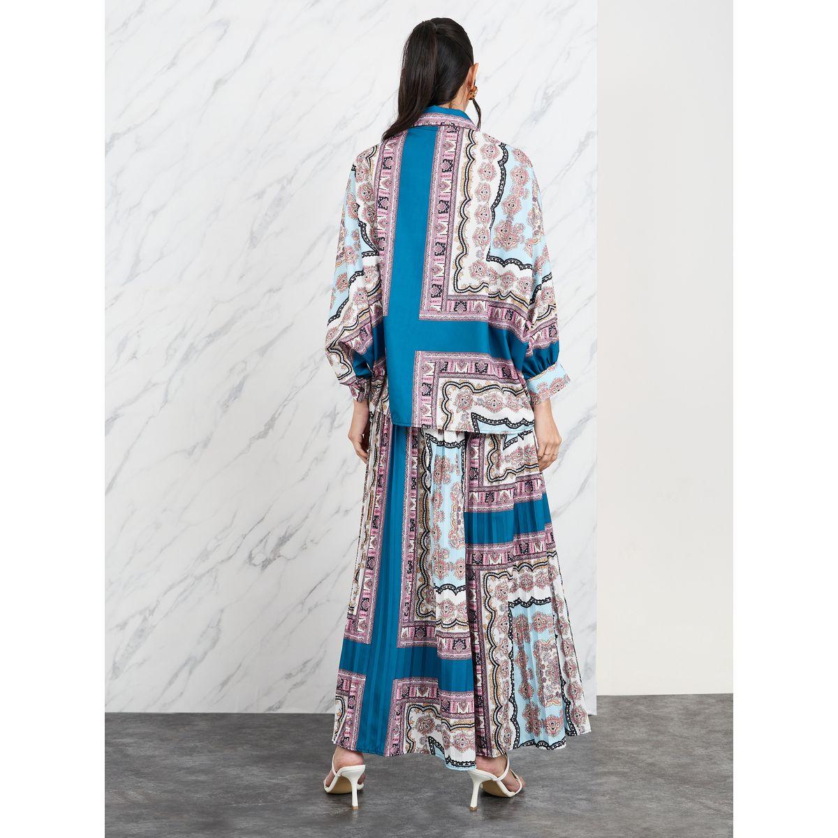 Styli All Over Print Shirt & Pleated Pants Co-Ord-women-clothing-coordsets-image-7