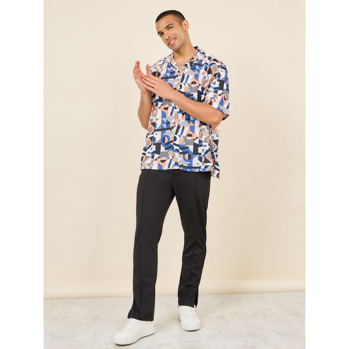 Styli Geo Print Resort Collar Relaxed Fit Shirt-men-clothing-shirts-image-2