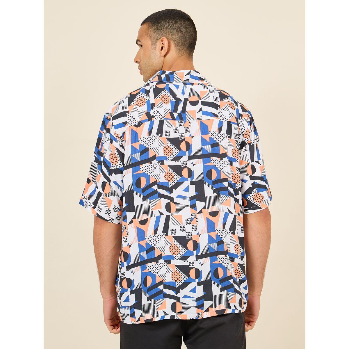 Styli Geo Print Resort Collar Relaxed Fit Shirt-men-clothing-shirts-image-4