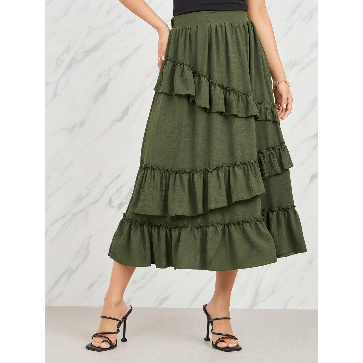 تنورة ميدي بكسرات وتفاصيل كشكش-women-clothing-bottoms-skirts-image-1