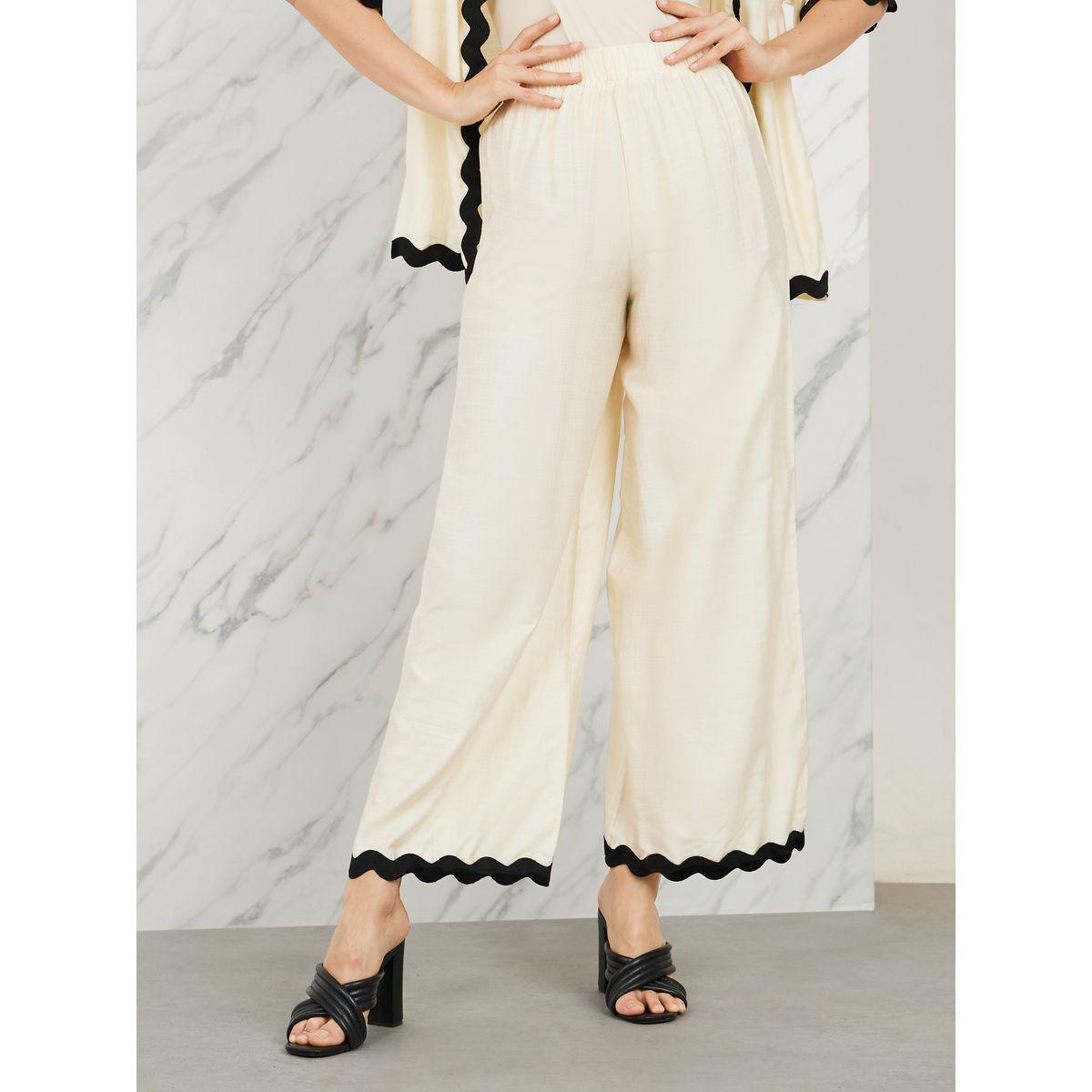 Styli Contrast Scallop Trim Shirt and High Rise Wide Leg Pant Set-women-clothing-coordsets-image-3