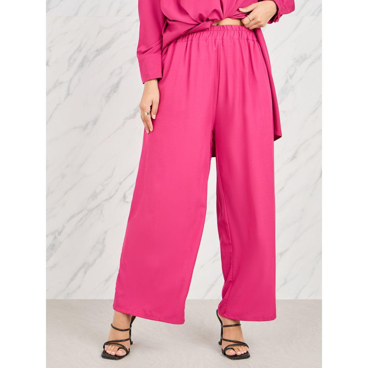 Styli Front Tie Up Hem Longline Shirt and Wide Leg Pant Set-women-clothing-coordsets-image-5